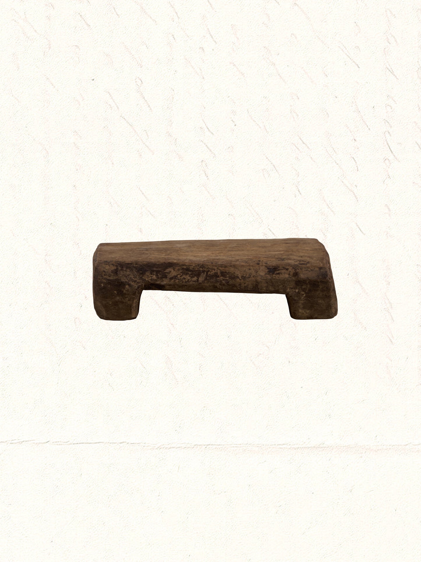 Low vintage Rajasthani wooden bajot used as a display riser, no. 0909