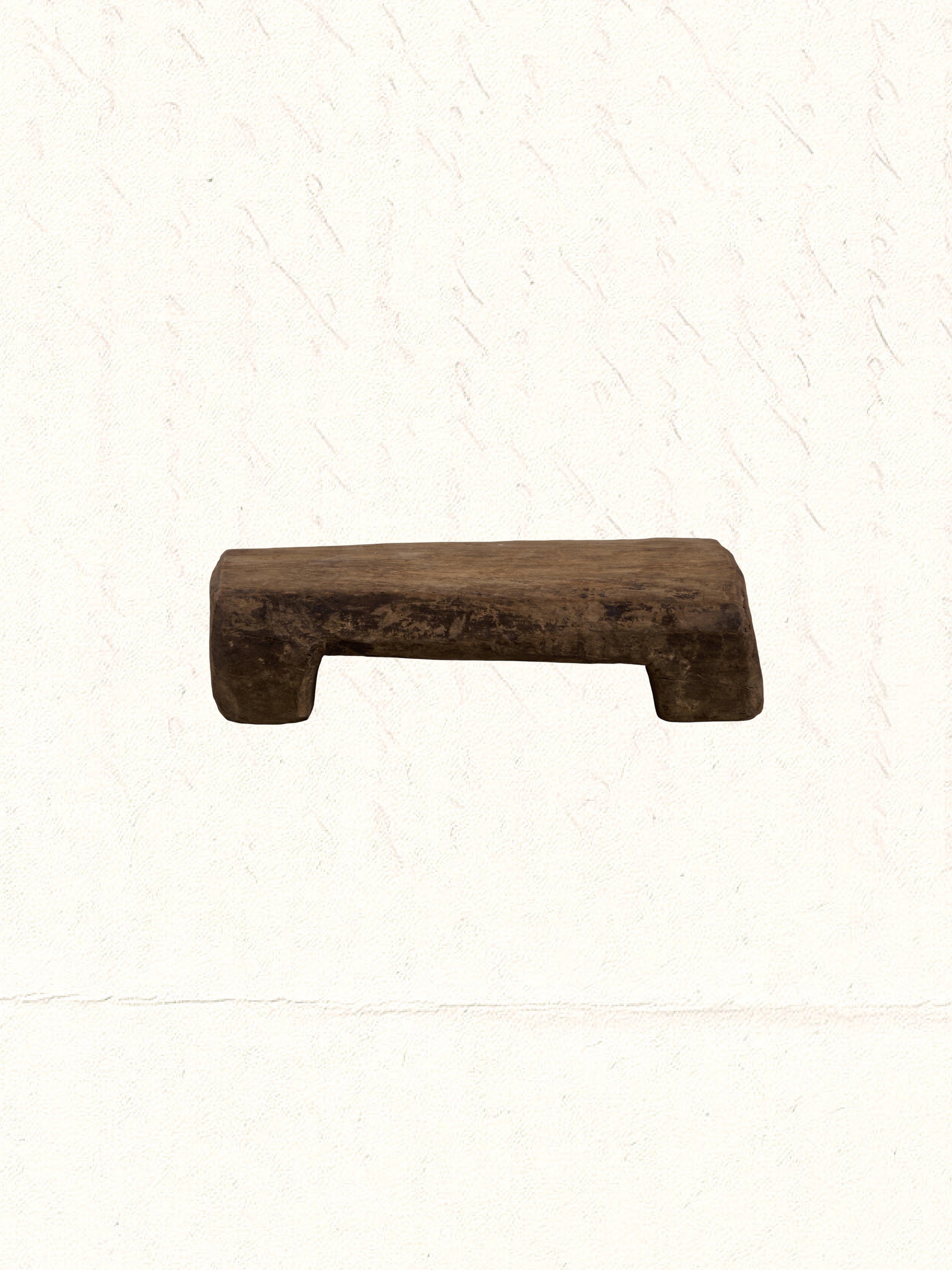 Low vintage Rajasthani wooden bajot used as a display riser, no. 0909