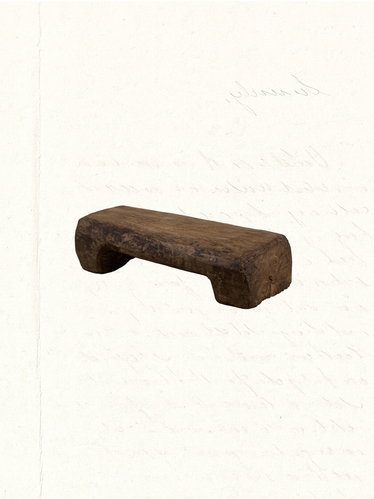 Low vintage Rajasthani wooden bajot used as a display riser, no. 0909 - view 3