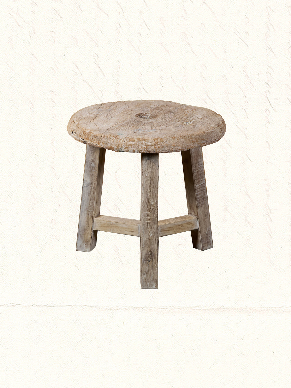 Rustic reclaimed-wood side table with natural grain, no. 2108