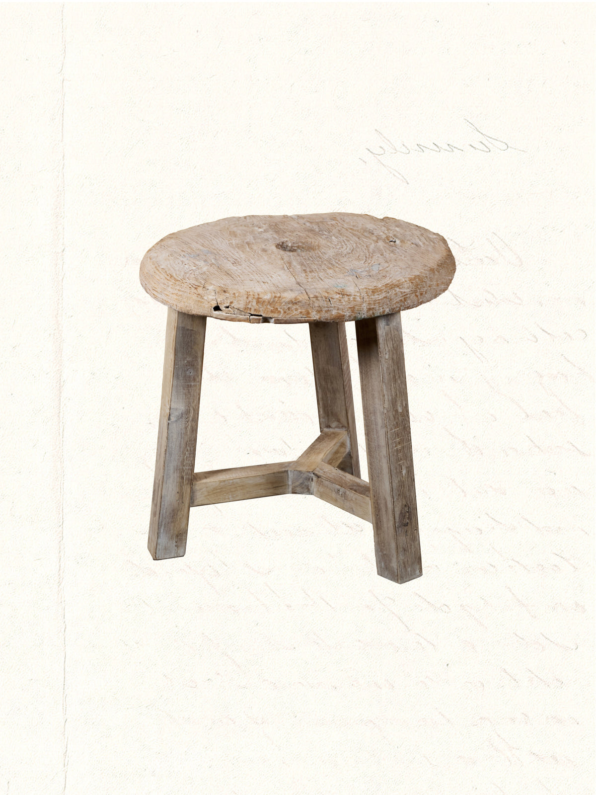 Rustic reclaimed-wood side table with natural grain, no. 2108 - view 3