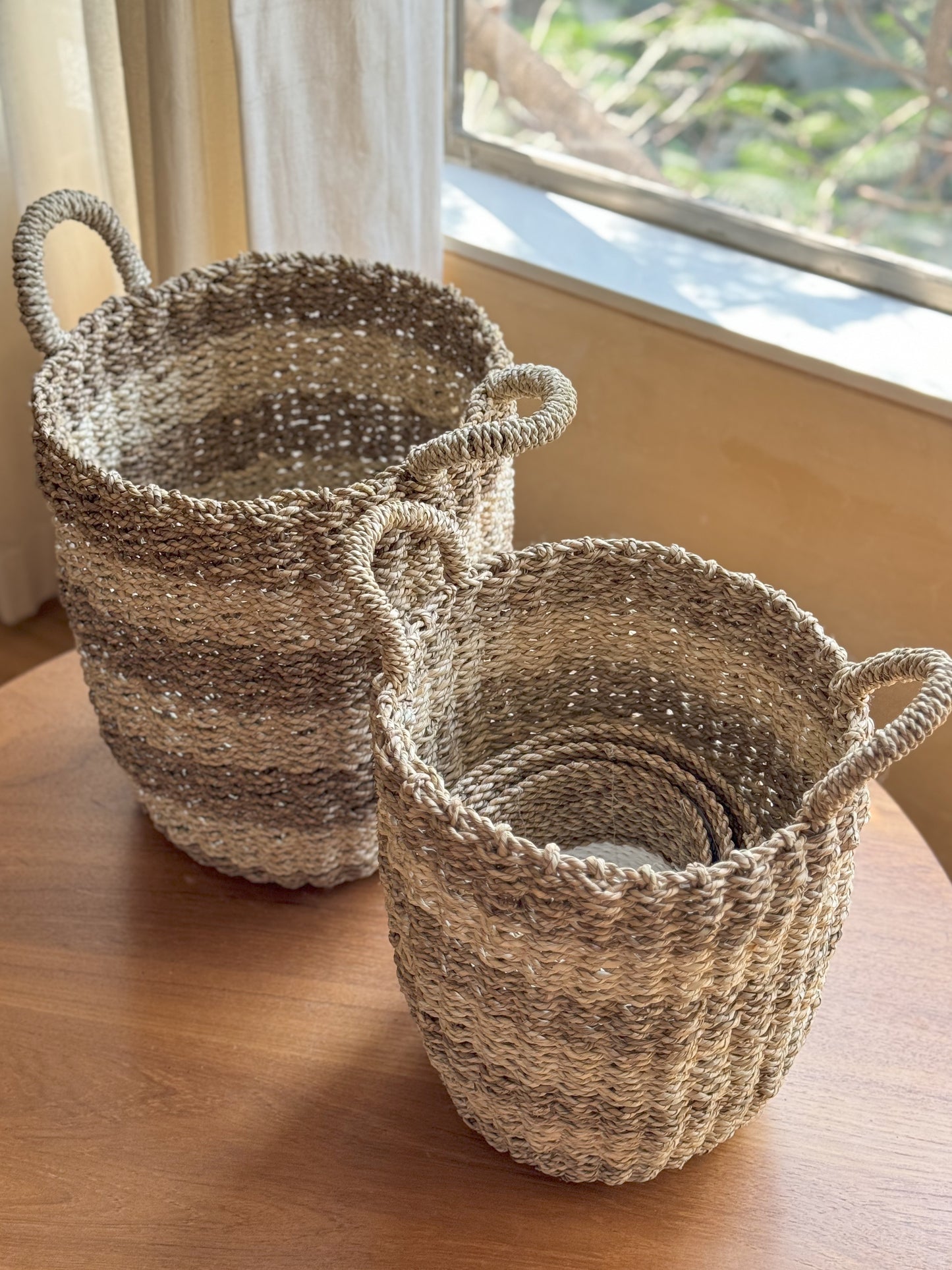 TWO TONE BASKET NATURAL