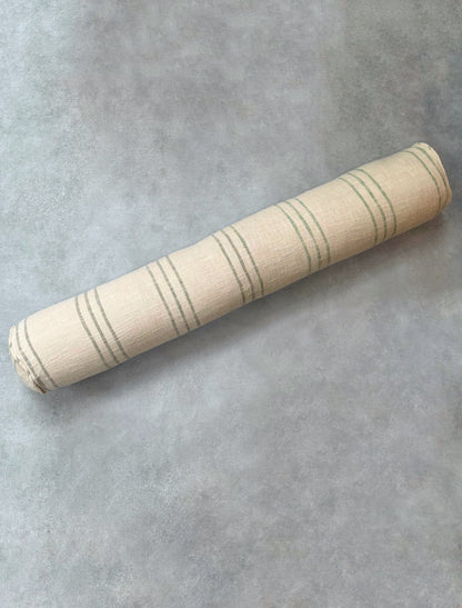 CARA GREEN STRIPED BOLSTER CUSHION