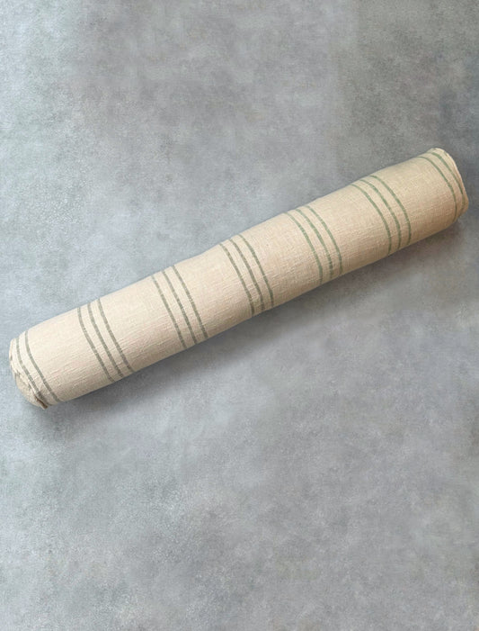 CARA GREEN STRIPED BOLSTER CUSHION