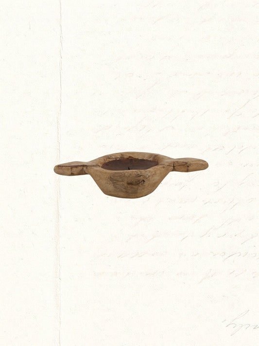 Vintage wooden candle holder repurposed from an Indian agricultural tool, no. 0506