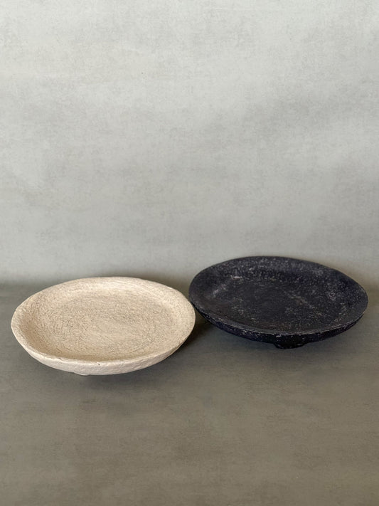 THREE LEGGED PAPER MACHE PLATE