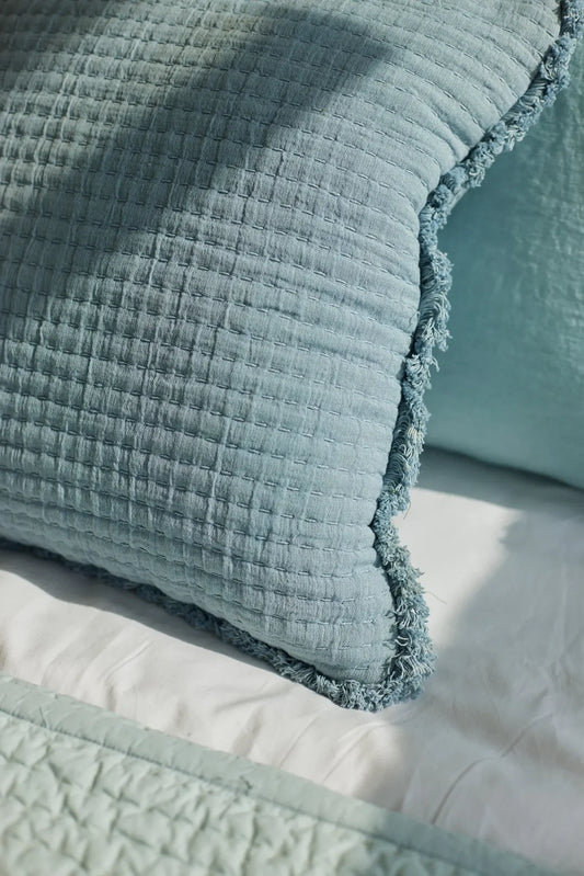 TRAIL BABY BLUE COTTON CUSHION COVER