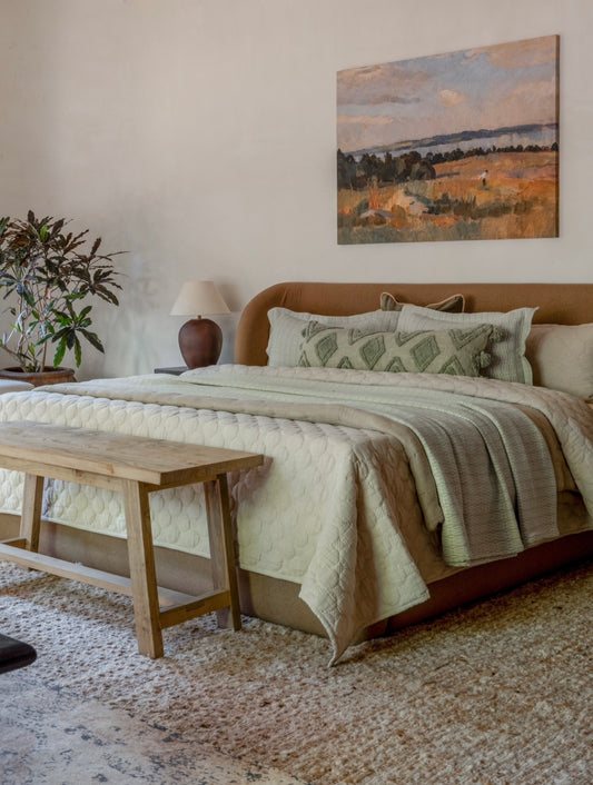 THEO CHECKERED BEDDING - GREEN