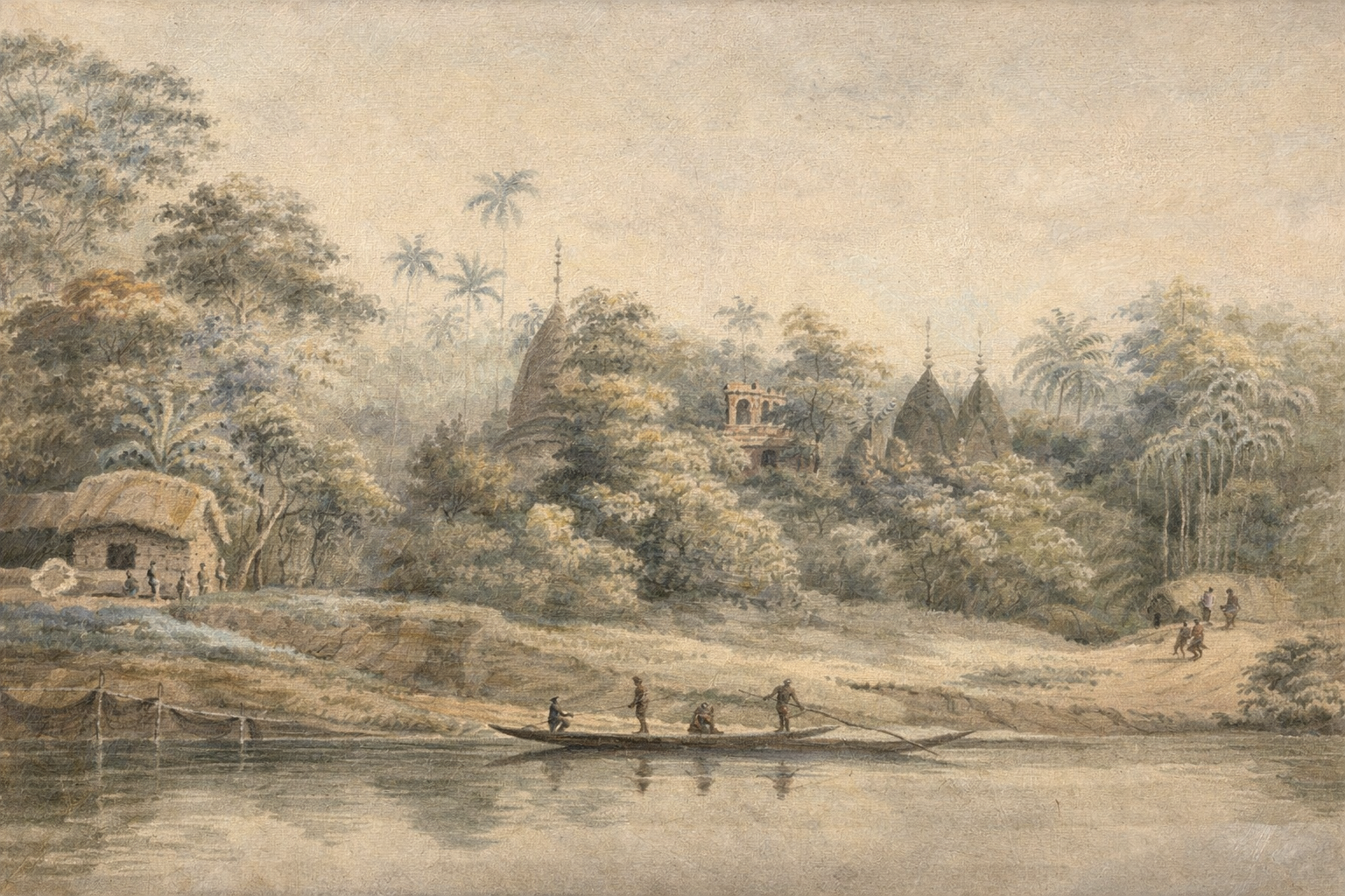 RIVERSIDE PAINTING -vintage wall art - ALTROVE