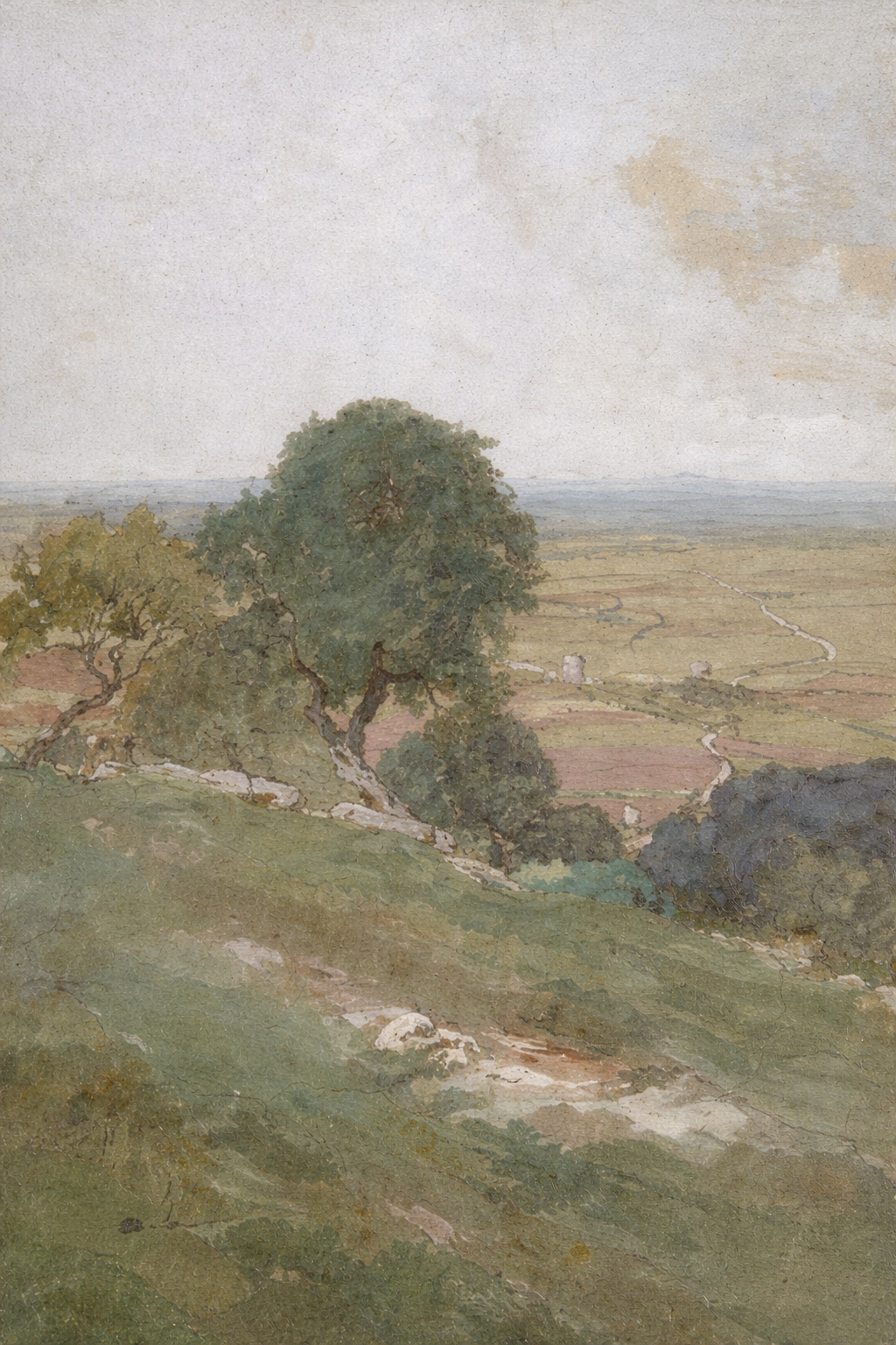 MUTED LANDSCAPE PAINTING -vintage wall art - ALTROVE