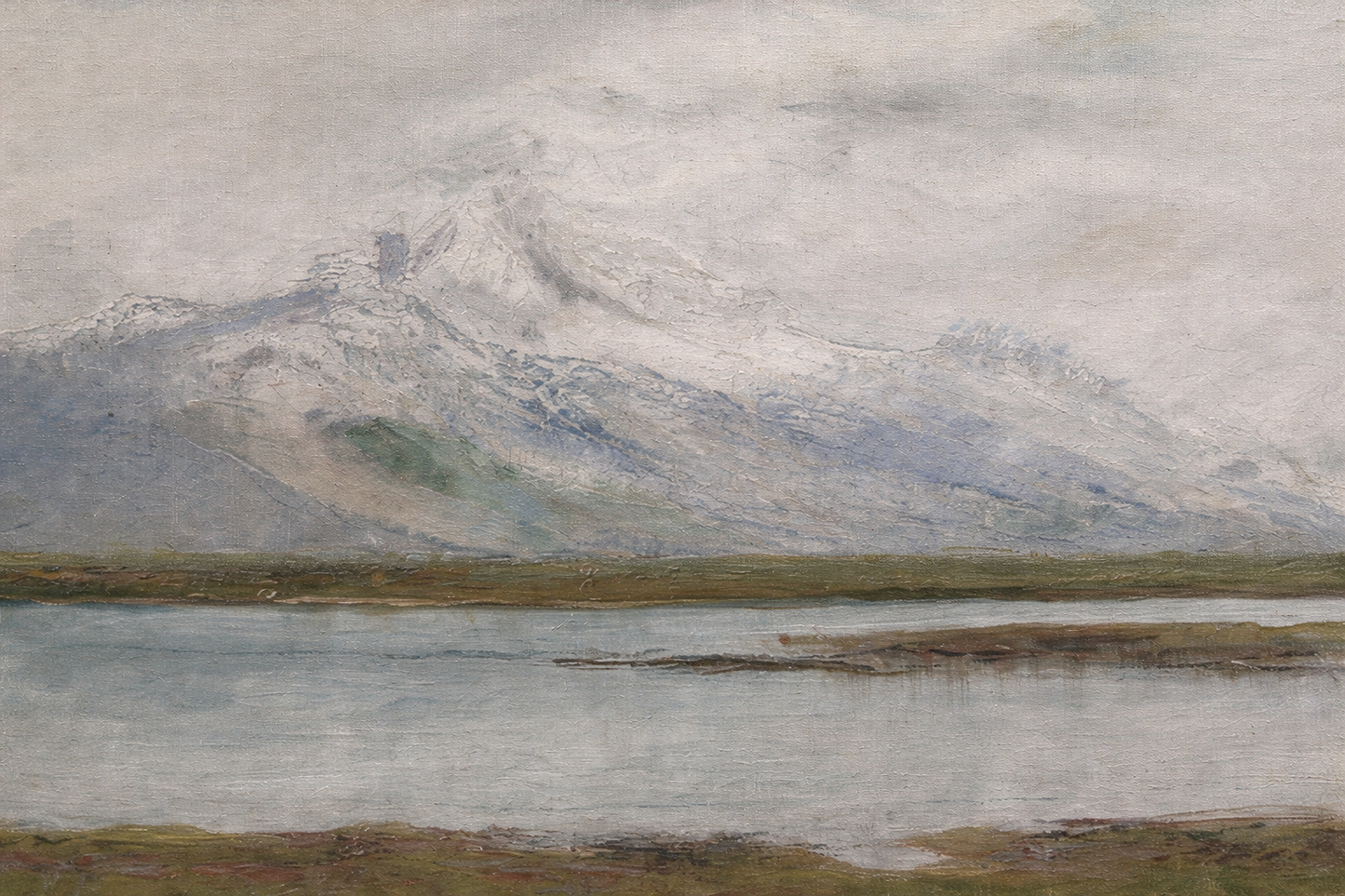 MOUNTAIN LANDSCAPE PAINTING -vintage wall art - ALTROVE