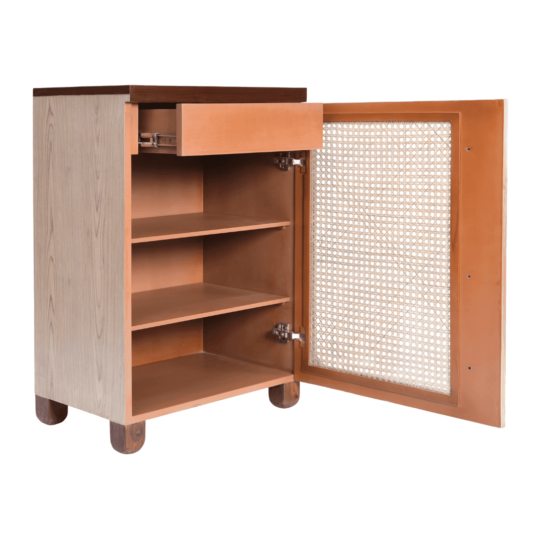 Cocoa Cane Single Door Cabinet