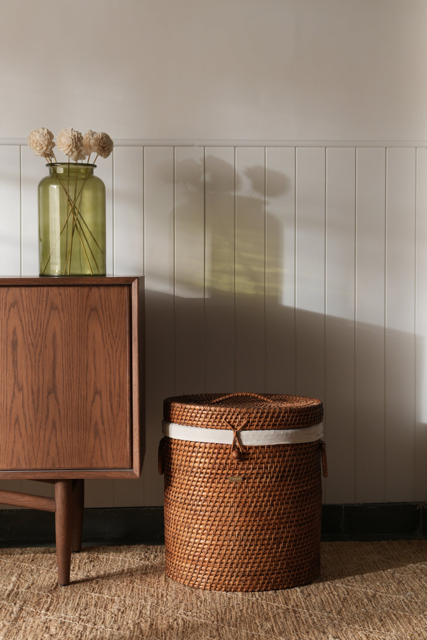 OVAL LAUNDRY BASKET - NATURAL