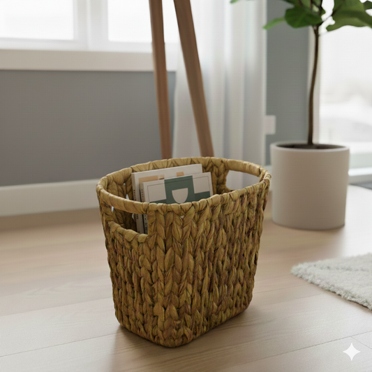 WICKER WASTE BASKET