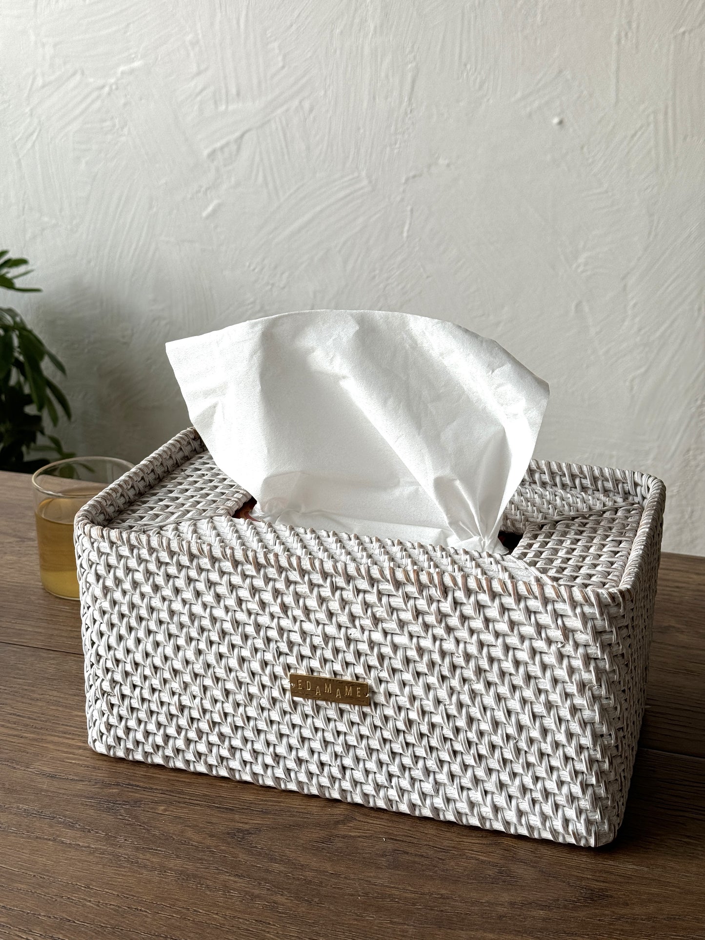 WHITE TISSUE BOX HOLDER
