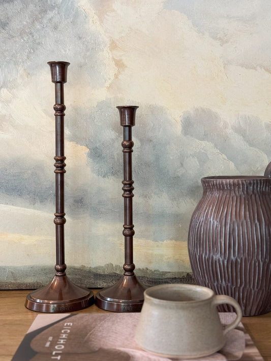 COPPER CANDLE STAND SET