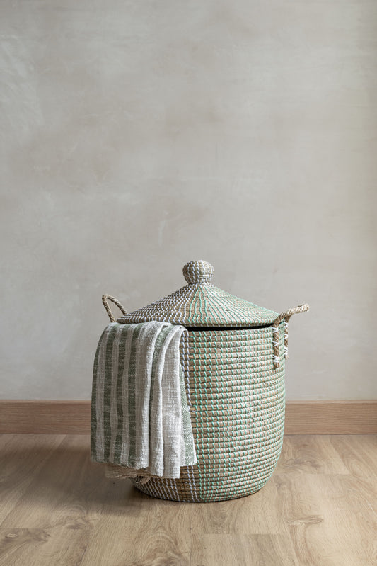 LULU SEAGRASS BASKET WITH LID