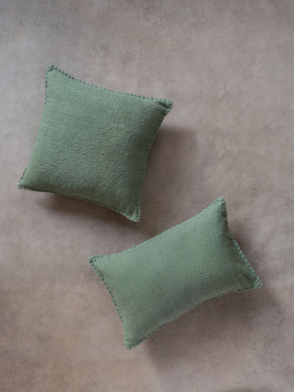 AMY BOUCLE CUSHION in GREEN- boucle cushion cover - ALTROVE