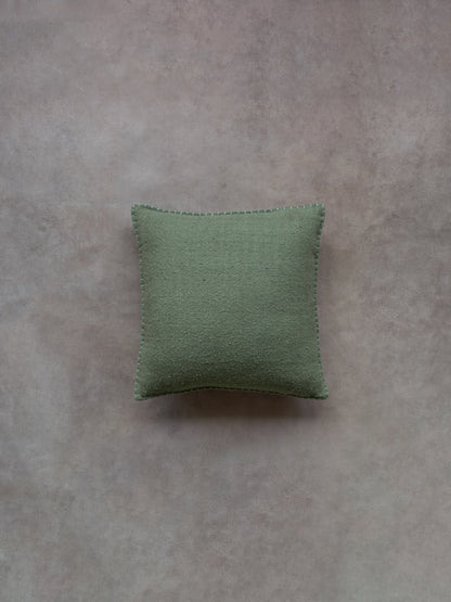 AMY BOUCLE CUSHION in GREEN- boucle cushion cover - ALTROVE