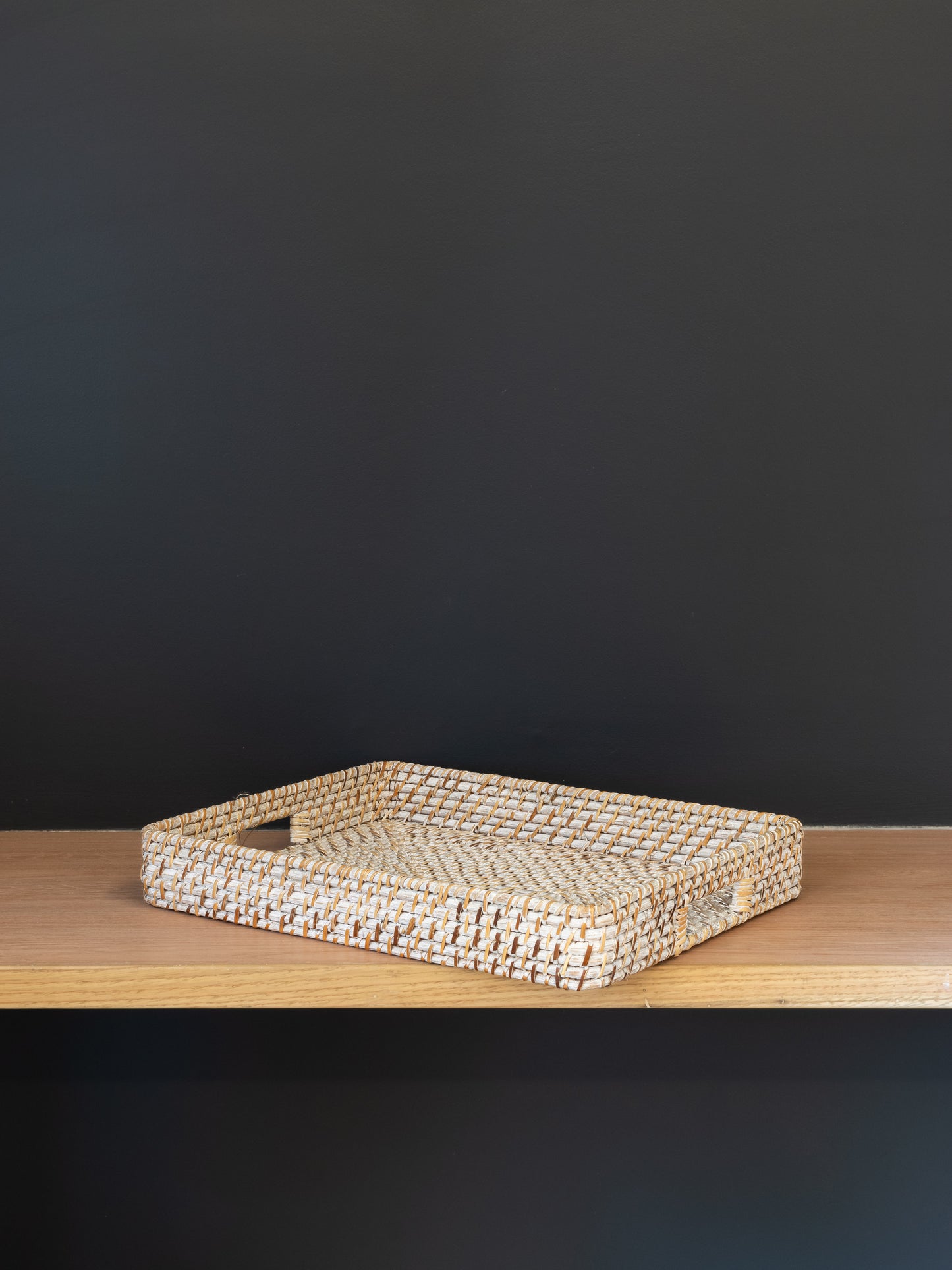 BLANCA WHITEWASH RATTAN TRAY