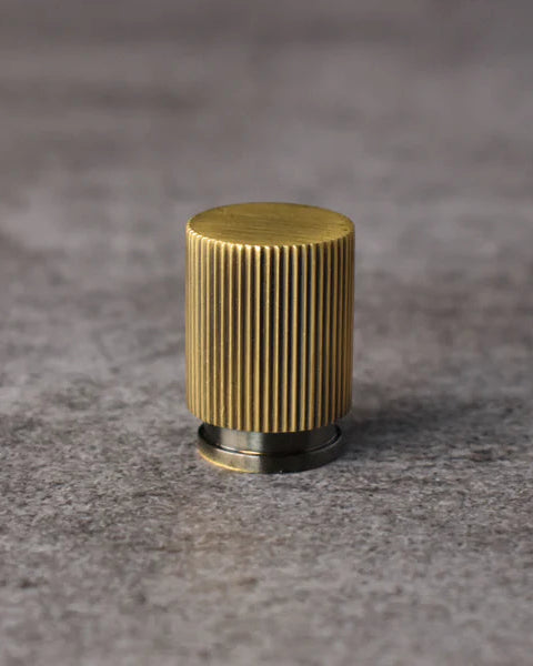 OLYMPIAS SOLID BRASS KNURLED CABINET DRESSER KNOB