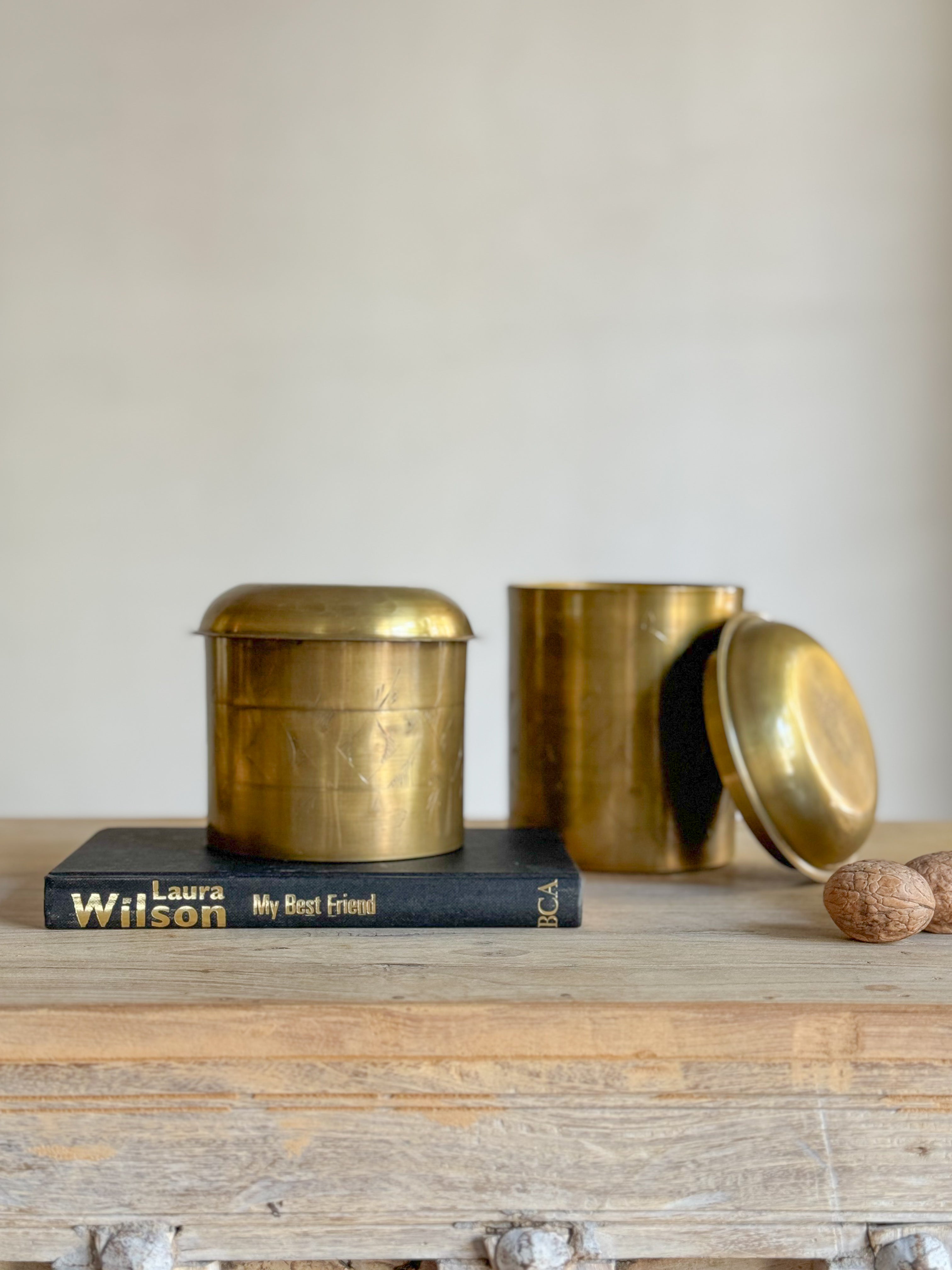 DECORATIVE BRASS JARS- decorative jars- ALTROVE