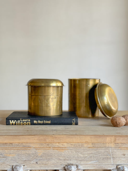 DECORATIVE BRASS JARS