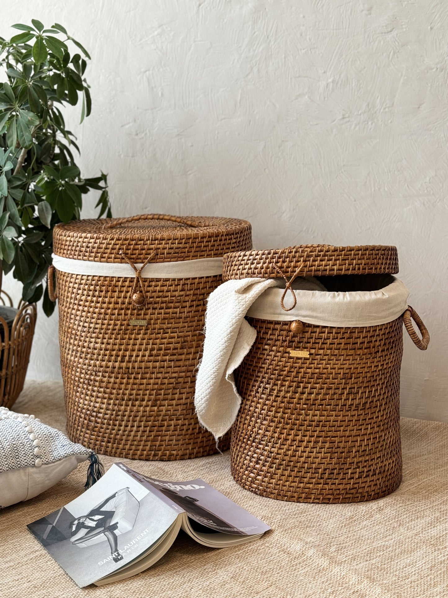 OVAL LAUNDRY BASKET - NATURAL