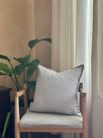 JULES HOUNDSTOOTH CUSHION in GREY- styled - ALTROVE