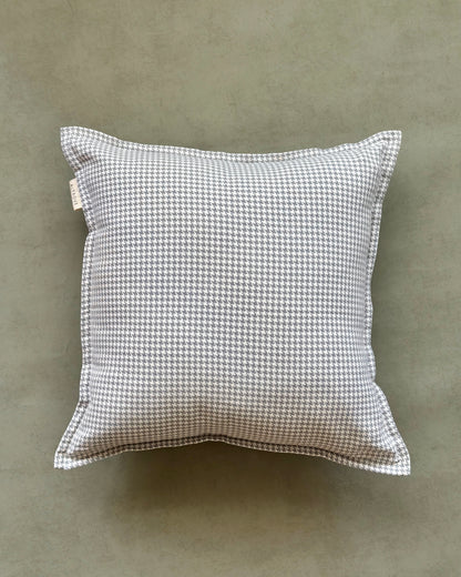 JULES HOUNDSTOOTH CUSHION in GREY- cotton cushion cover - ALTROVE