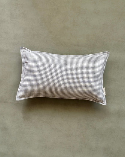 JULES HOUNDSTOOTH CUSHION in GREY- cotton cushion cover - ALTROVE