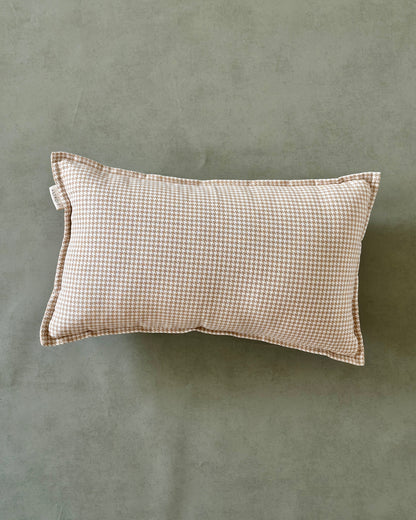 JULES HOUNDSTOOTH CUSHION in BEIGE - cotton cushion cover - ALTROVE