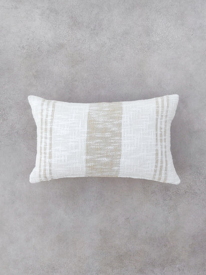 White and Beige Cushion Cover Rectangle
