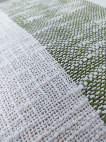 White and Green Cushion Cover