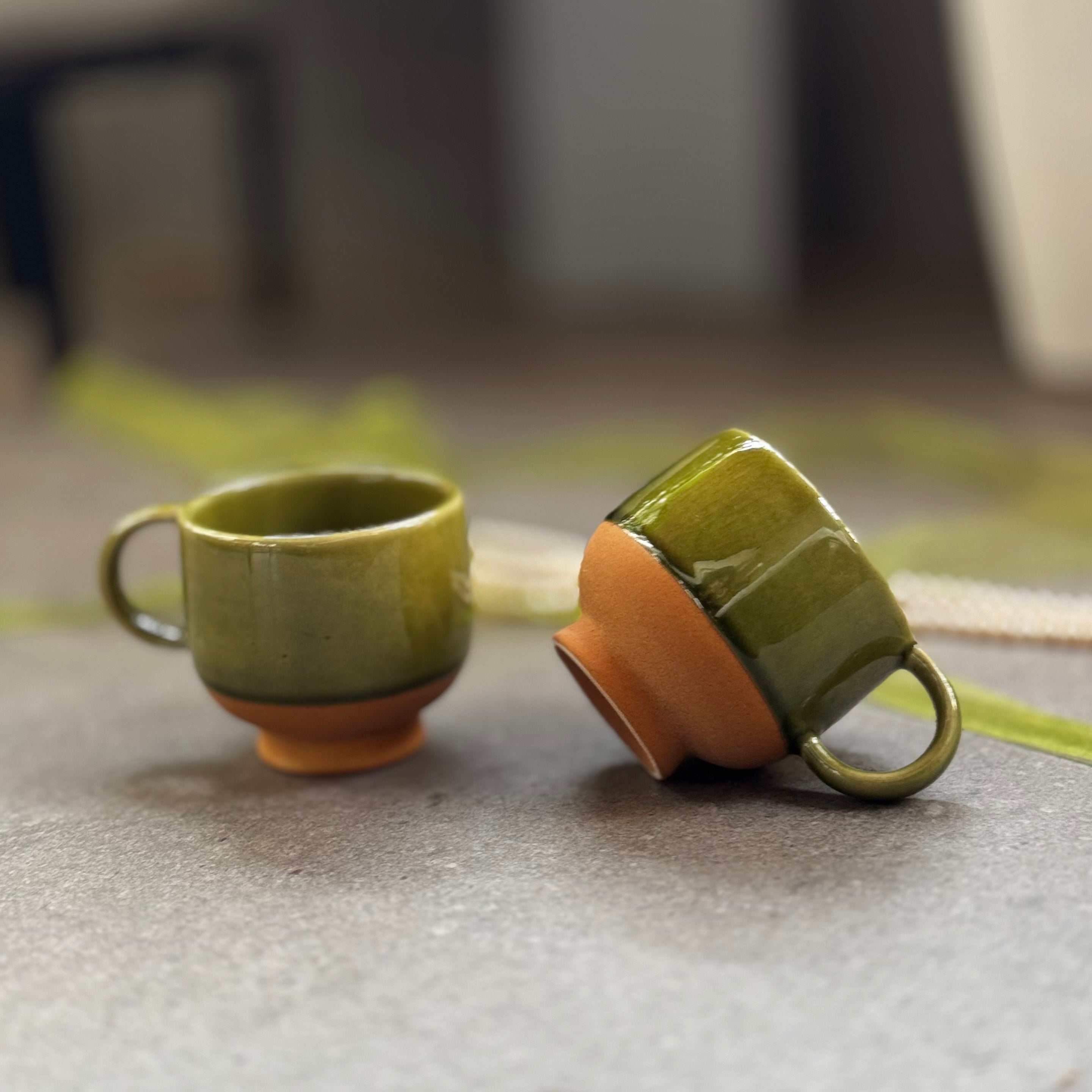 AVANEE | RETRO TALL FOOTED CUPS | SET OF 2 - ceramics - LIVINGCLAY