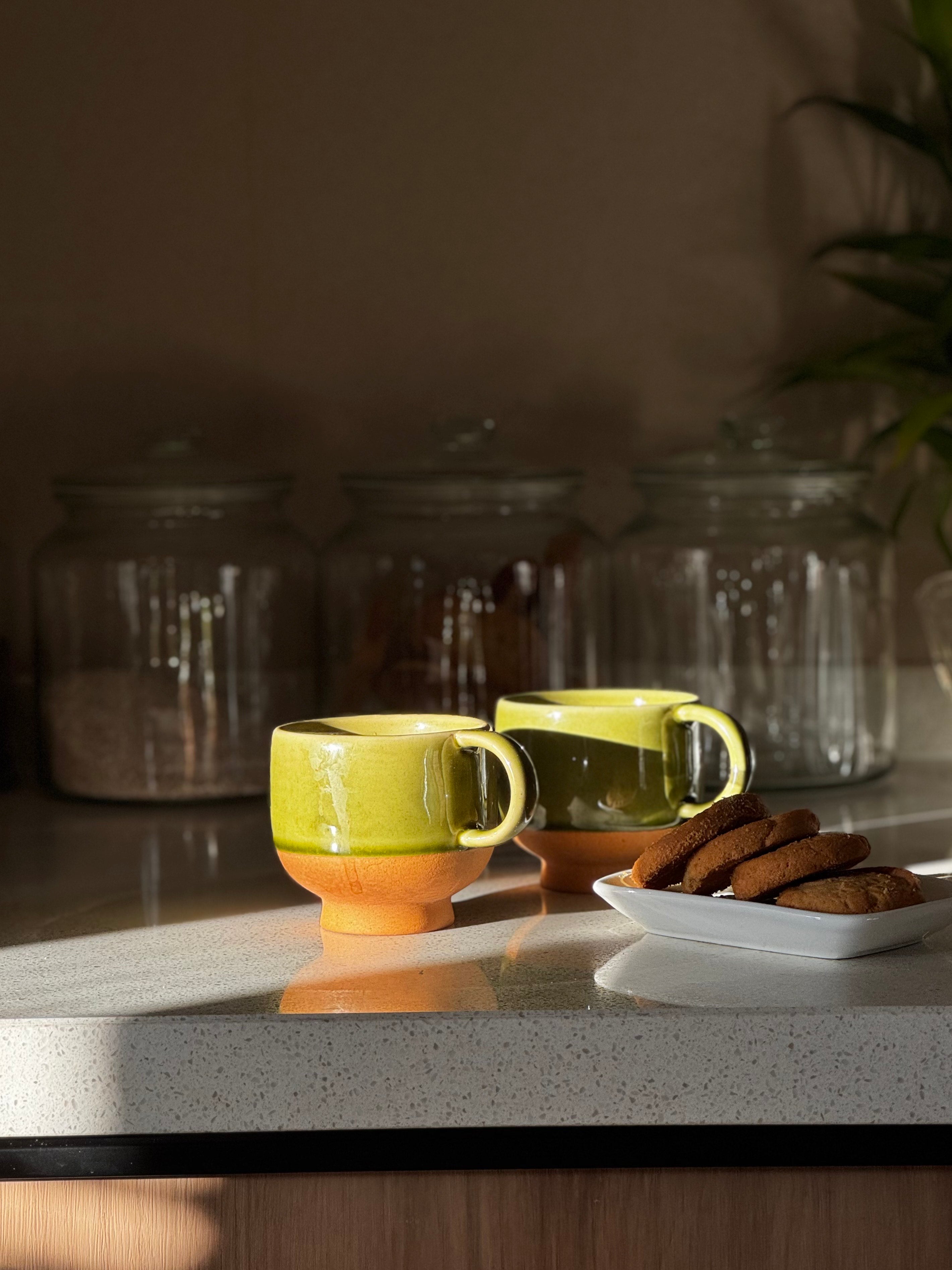 AVANEE | RETRO TALL FOOTED CUPS | SET OF 2 - ceramics - LIVINGCLAY
