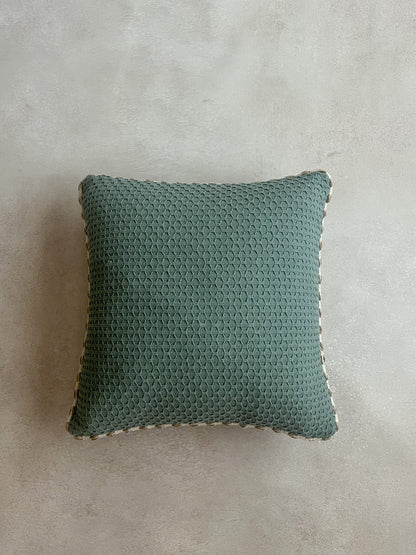 KYRA CUSHION in GREEN- cotton cushion cover - ALTROVE