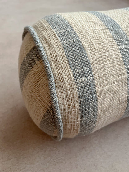 STRIPED BOLSTER CUSHION in BLUE- details - ALTROVE