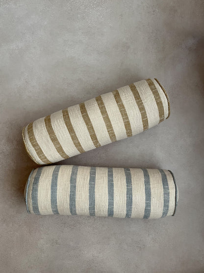 STRIPED BOLSTER CUSHION in 2 colors- cotton cushion cover - ALTROVE