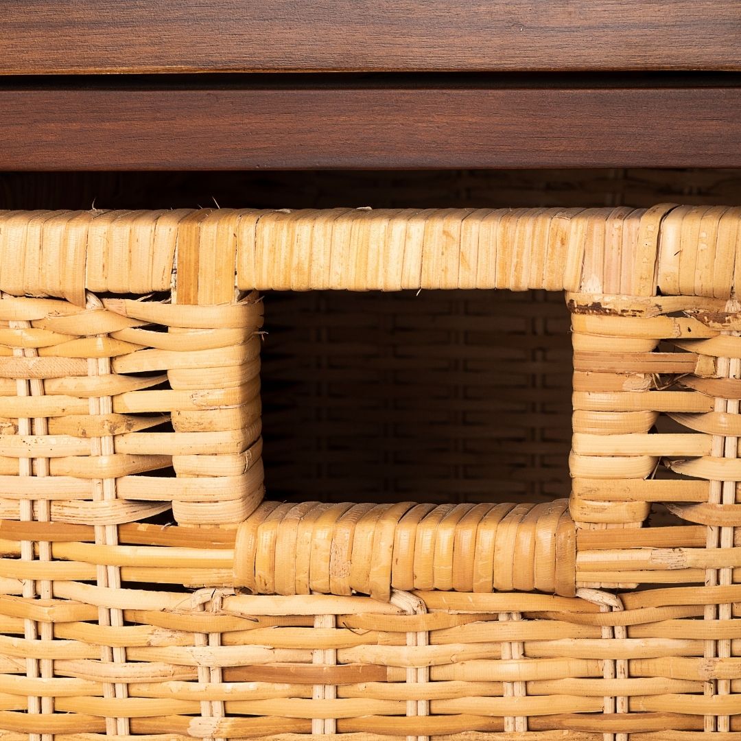 Modern Natural Basket Cabinet