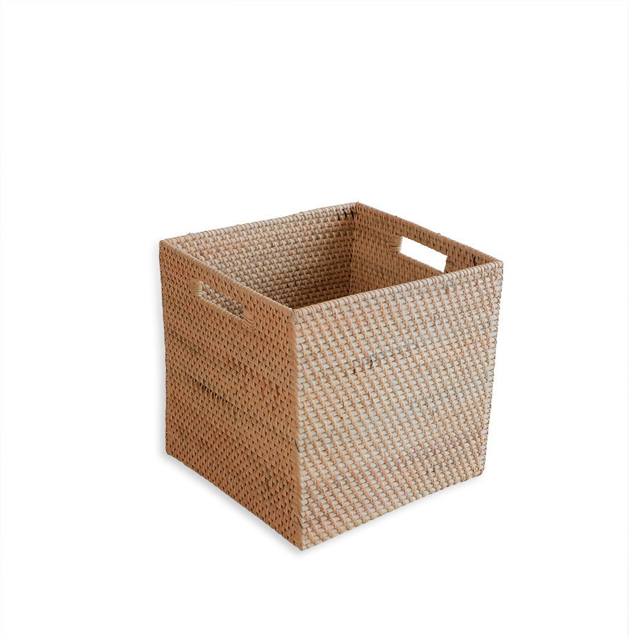 Rattan storage basket, Woven cube basket, Natural storage bin, Square wicker basket, Handwoven rattan cubby, Eco-friendly storage basket, Decorative rattan bin, Natural fiber storage cube, Rattan organizer basket, Storage basket with handles, Handwoven rattan cube basket for shelves, Natural woven storage bin with cut-out handles, Eco-friendly storage solution for closets, Minimalist rattan basket for home organization .

