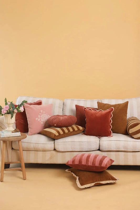 MIRAGE SCALLOP RHUBARB CUSHION COVER