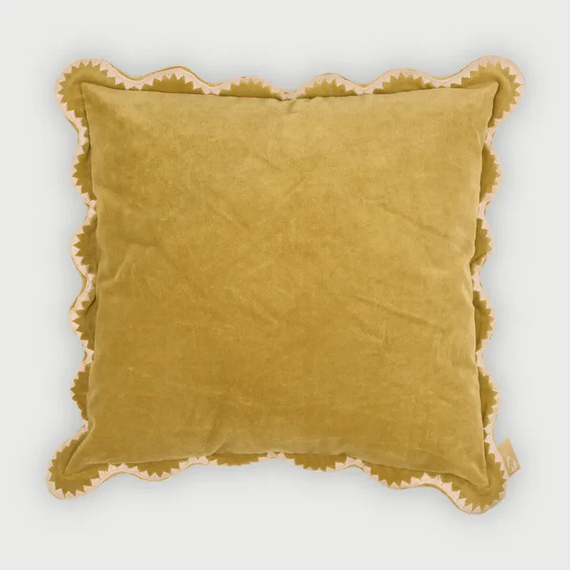 MIRAGE SCALLOP DEEP OCHRE CUSHION COVER