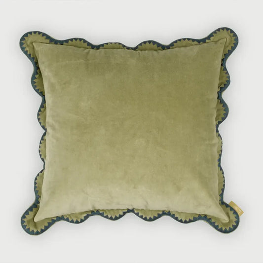 MIRAGE SCALLOP MOSS GREEN CUSHION COVER