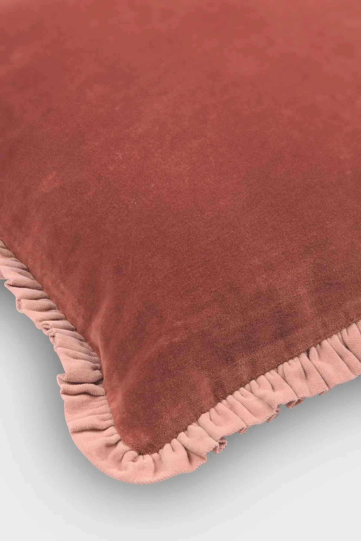 JASPER RUFFLE RHUBARB CUSHION COVER