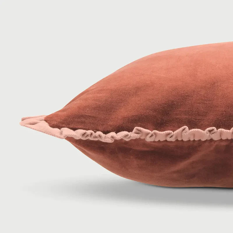 JASPER RUFFLE RHUBARB CUSHION COVER