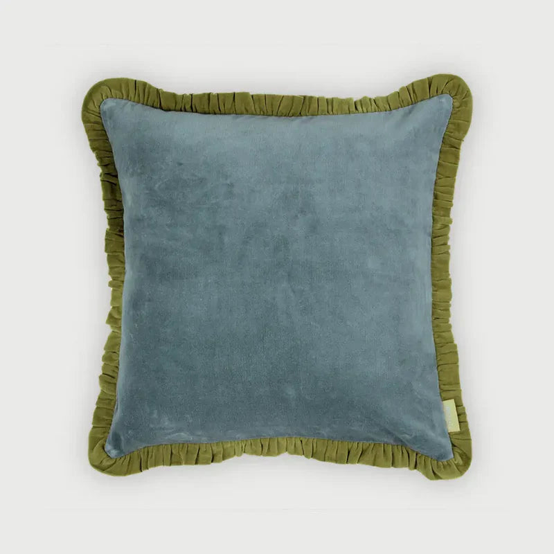 JASPER RUFFLE TEAL CUSHION COVER