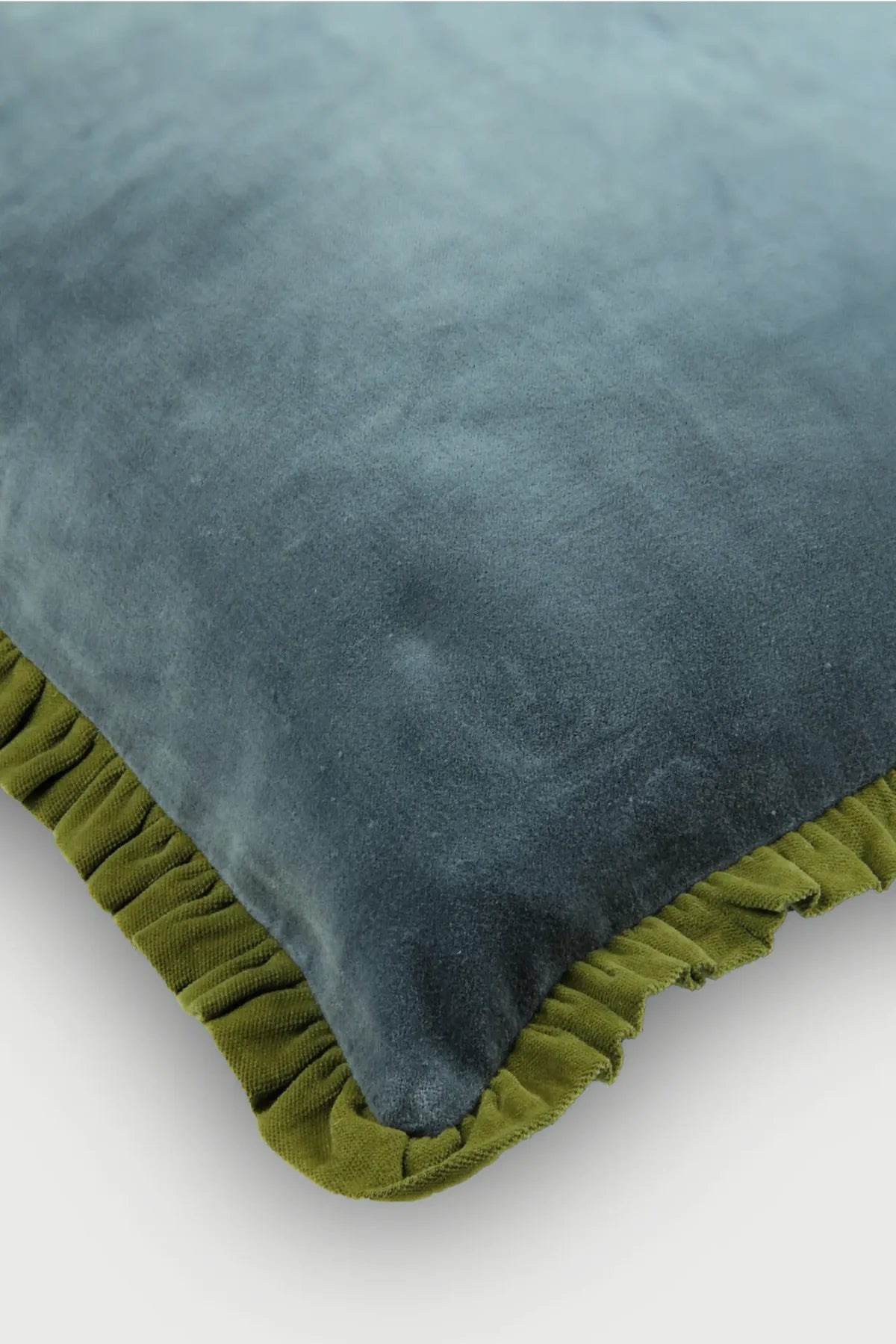 JASPER RUFFLE TEAL CUSHION COVER
