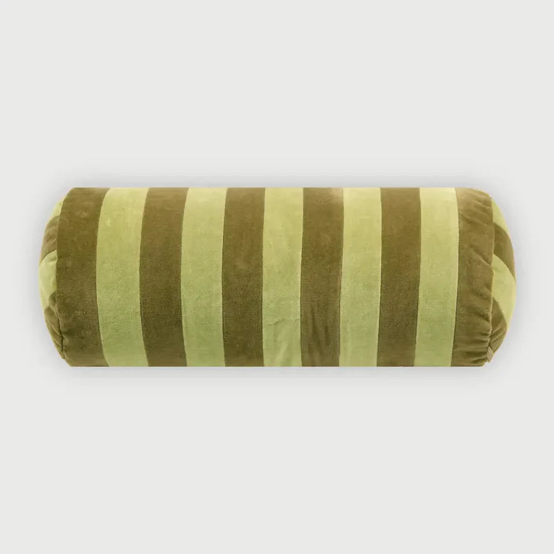 HOLLY OLIVE STRIPED BOLSTER COVER