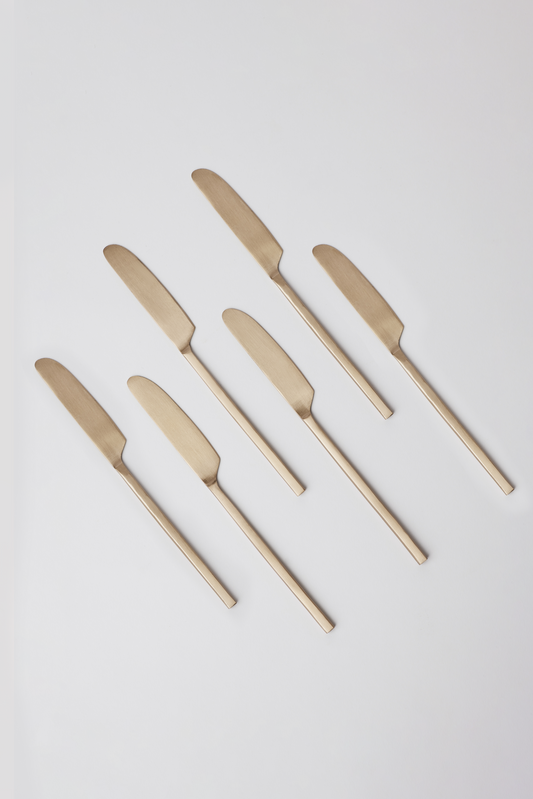 Taihi Brass Dinner Knives Set, Champagne Gold - Fleck